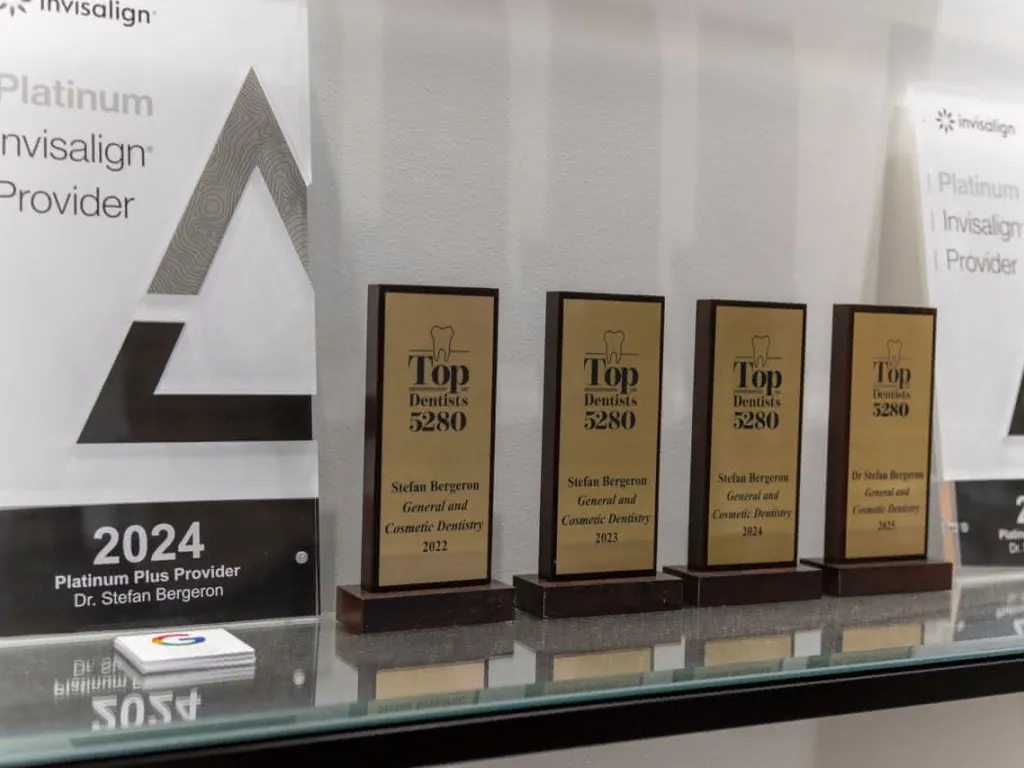 A row of awards for Golden, CO office