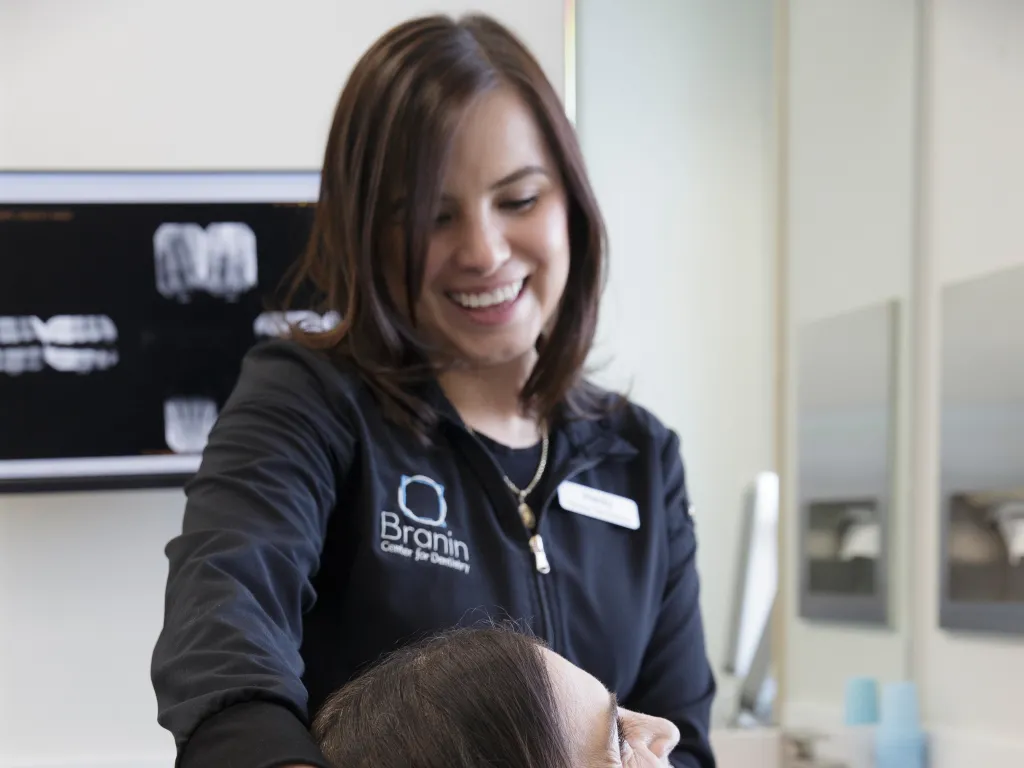 Team member with patient.