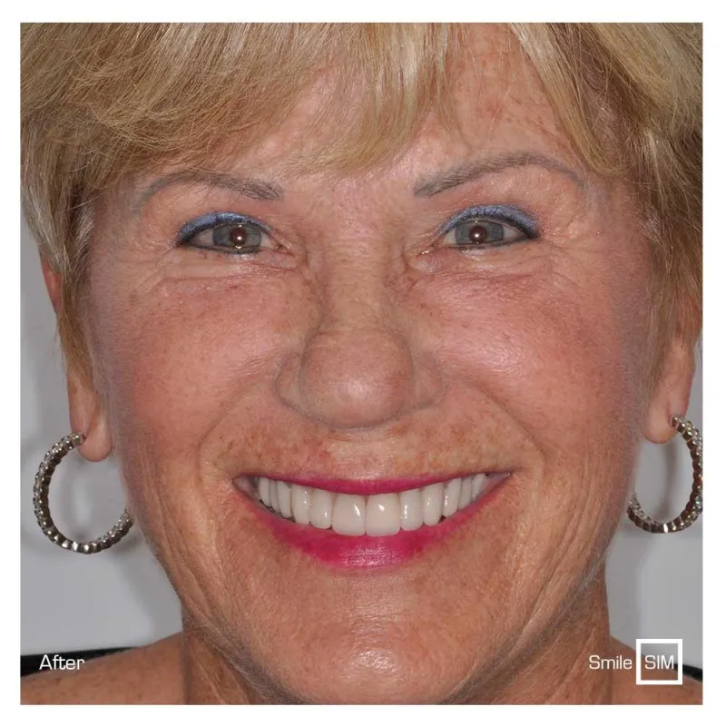 A woman smiling after a simulation