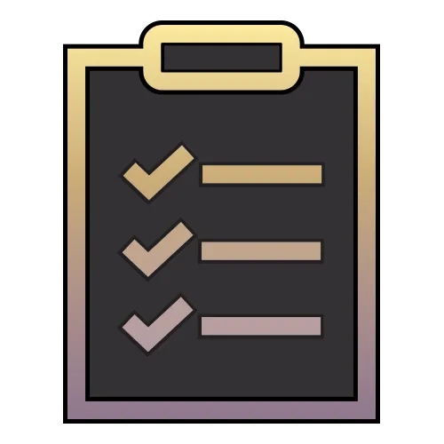 A clipboard with checkmarks